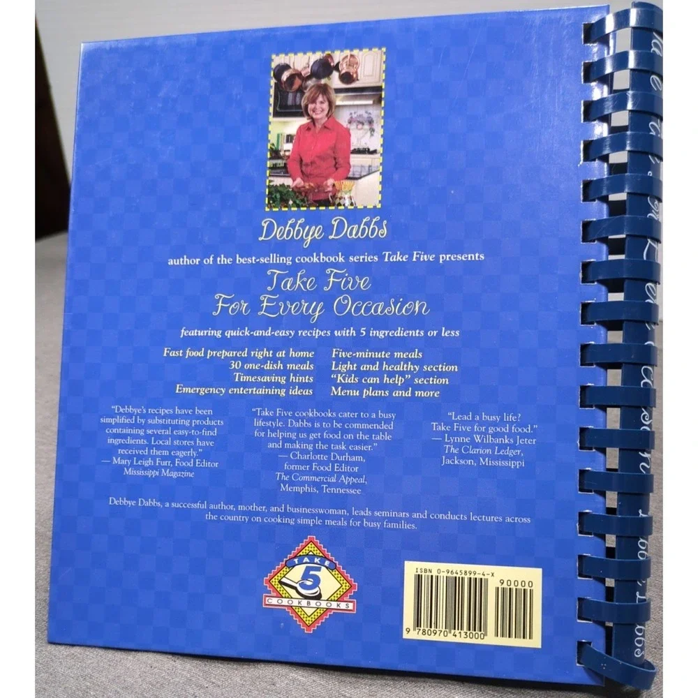 2001 Take Five For Every Occasion Debbye Dabbs Five Ingredient Cookbook Hardcovr